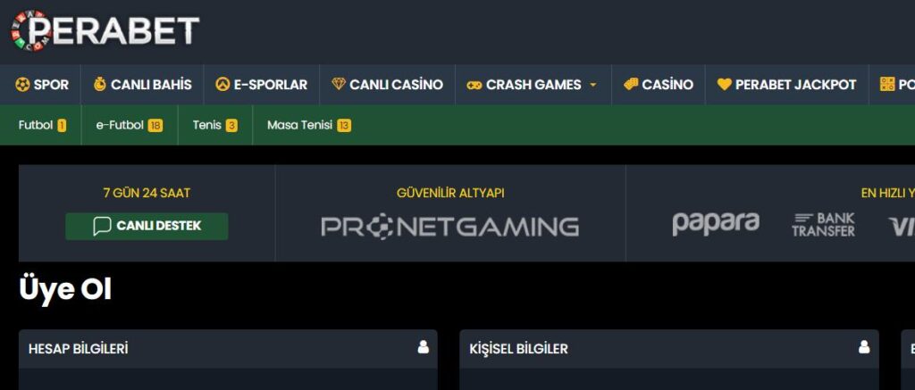 Perabet Üye Ol