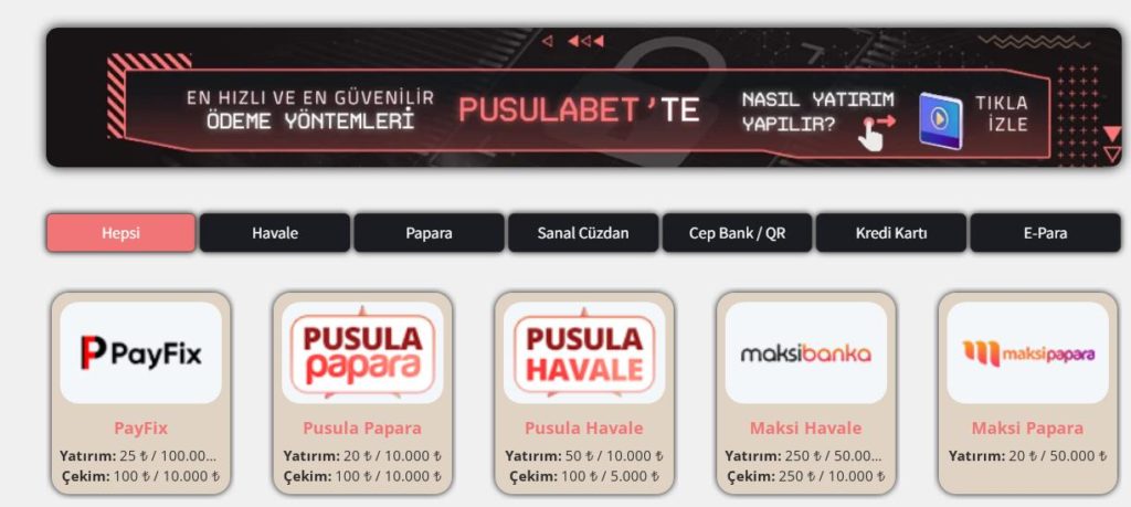 Pusulabet Para çekme