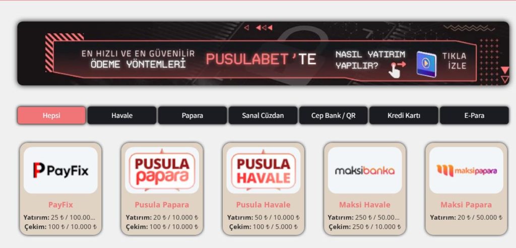 Pusulabet para yatırma